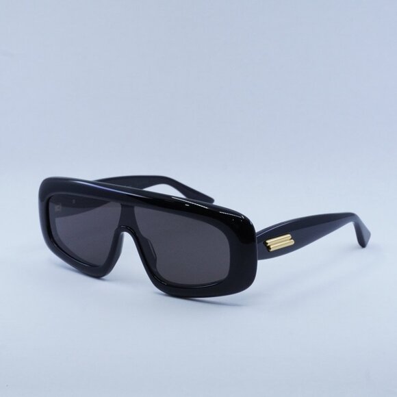 Bottega Veneta BV1281S 001 Sunglasses Black Shield Frame, Grey Lenses main image 4
